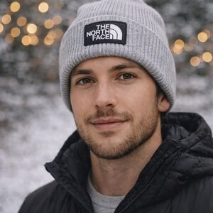 The North Face Light Gray Knit Beanie